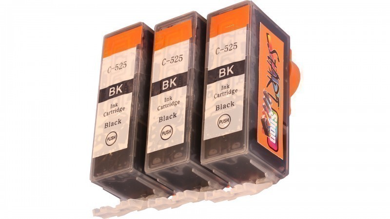 3 Compatible Ink Cartridges to Canon PGI-525 (BK)