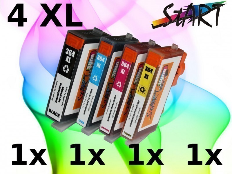 4 Compatible Ink Cartridges to HP HP364  (BK, C, M, Y)