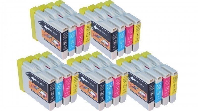 20 Compatible Ink Cartridges to Brother LC970 / LC1000  (BK, C, M, Y) (8|4|4|4)
