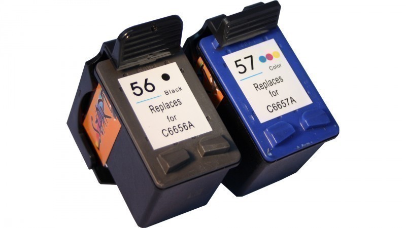 2 Compatible Ink Cartridges to HP HP56 + HP57  (BK, Colours)