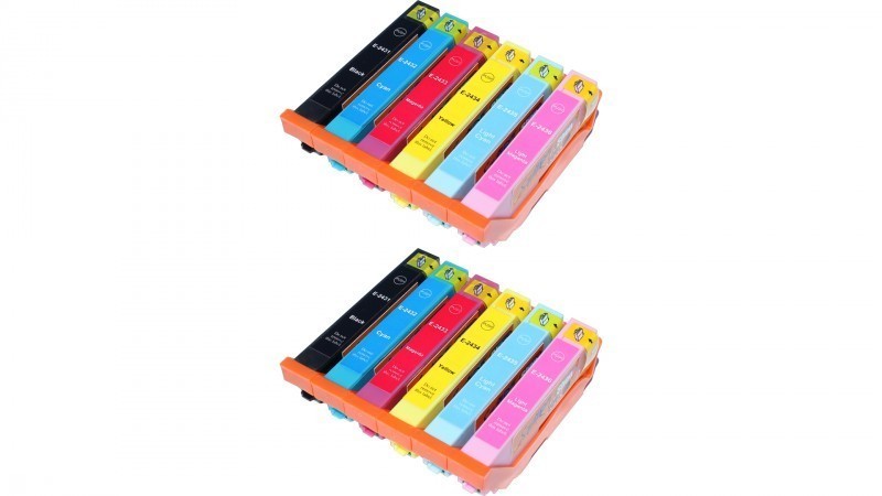 12 Compatible Ink Cartridges to Epson T2431 - T2436  (BK, C, M, Y, LC, LM)