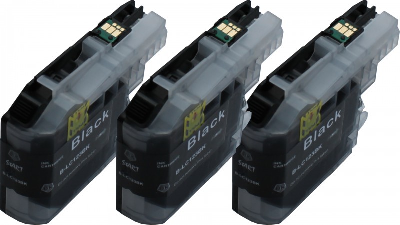 3 Compatible Ink Cartridges to Brother LC123  (BK) XL