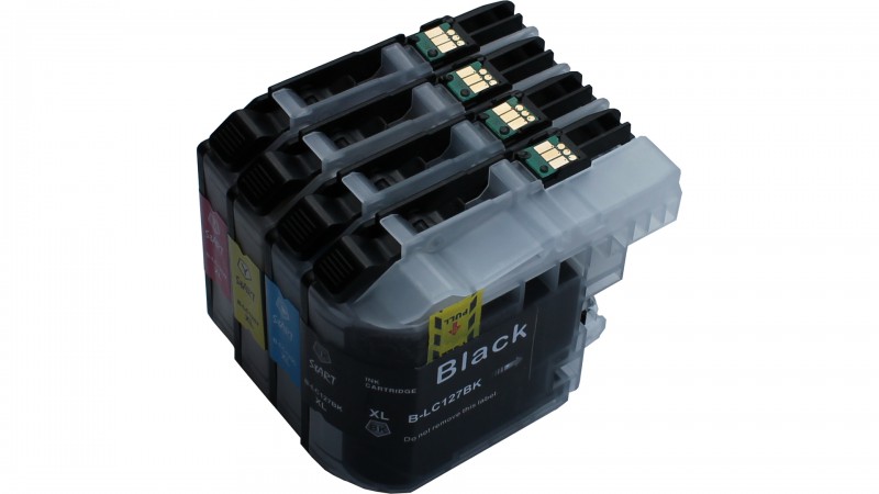 4 Compatible Ink Cartridges to Brother LC127 / LC125  (BK, C, M, Y) XL