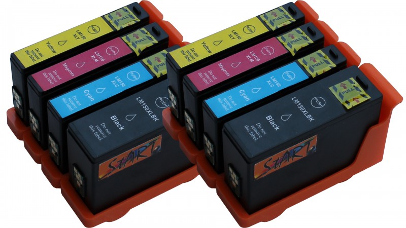 8 Compatible Ink Cartridges to Lexmark L150 (BK, C, M, Y)
