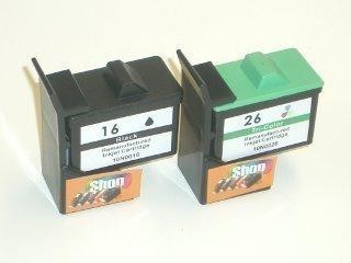 2 Ersatz Patronen kompatibel zu Lexmark 16 Schwarz / 26 Farbe