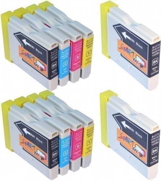 10 Compatible Ink Cartridges to Brother LC970 / LC1000  (BK, C, M, Y) (4|2|2|2)