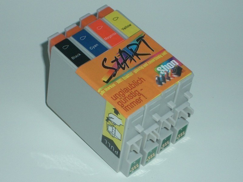 8 Compatible Ink Cartridges to Epson T0551 - T0554  (BK, C, M, Y)