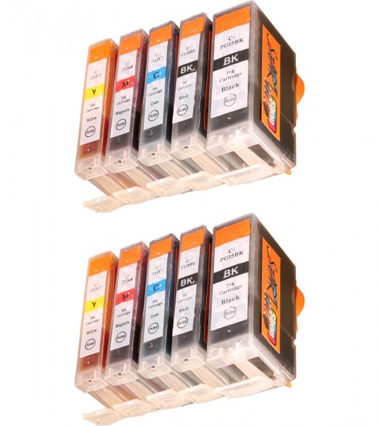 10 Compatible Ink Cartridges to Canon PGI-5 / CLI-8  (BK, PHBK, C, M, Y)