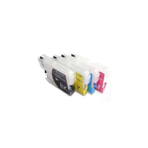 4 Compatible Refill Cartridges to Brother LC980 / LC1100  (BK, C, M, Y)