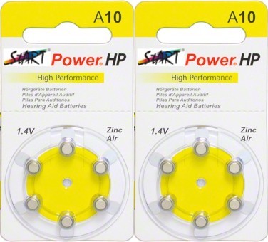 StartPower - 12 Batterien fr Hrgerte - Typ A10 - 1.45V - 100mAh - PR70