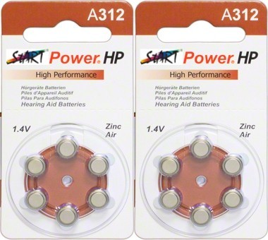 StartPower - 12 Batterien für Hörgeräte - Typ A312 - 1.45V - 160mAh - PR41