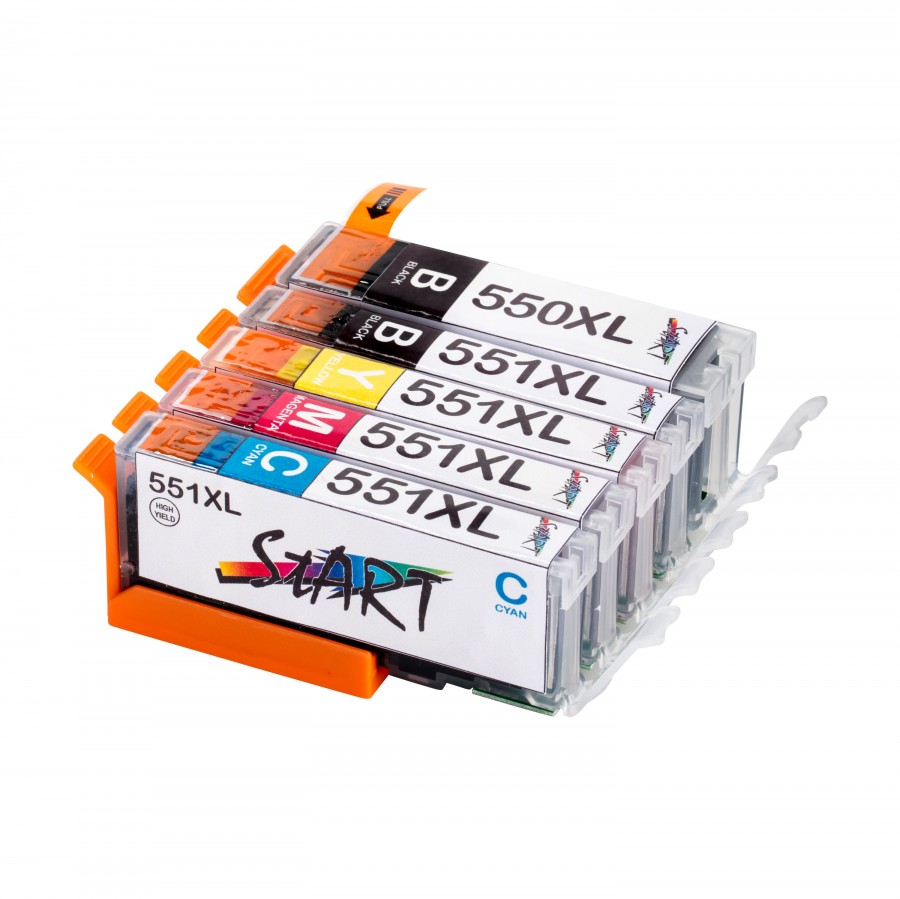 5 Compatible Ink Cartridges to Canon PGI-550 / CLI-551  (BK, PHBK, C, M, Y) XL