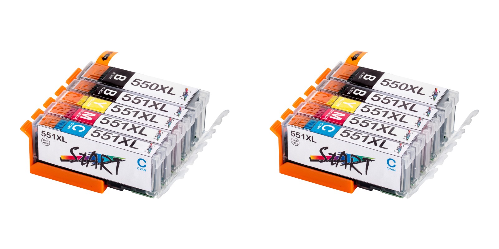 10 XL Ersatz Chip Patronen kompatibel zu Canon PGI-550BK XL Schwarz, CLI-551BK XL Foto-Schwarz, CLI-551C XL Cyan, CLI-551M XL Magenta, CLI-551Y XL Gelb