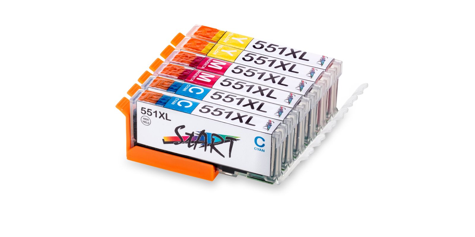 6 Compatible Ink Cartridges to Canon PGI-550 / CLI-551  (C, M, Y) XL