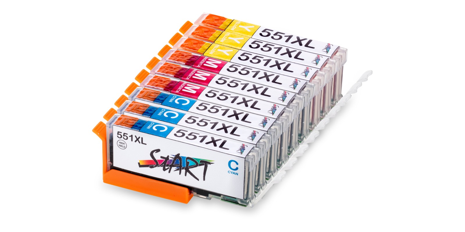 9 Compatible Ink Cartridges to Canon PGI-550 / CLI-551  (C, M, Y) XL