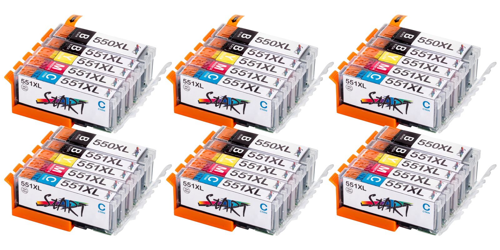 30 Compatible Ink Cartridges to Canon PGI-550 / CLI-551  (BK, PHBK, C, M, Y) XL