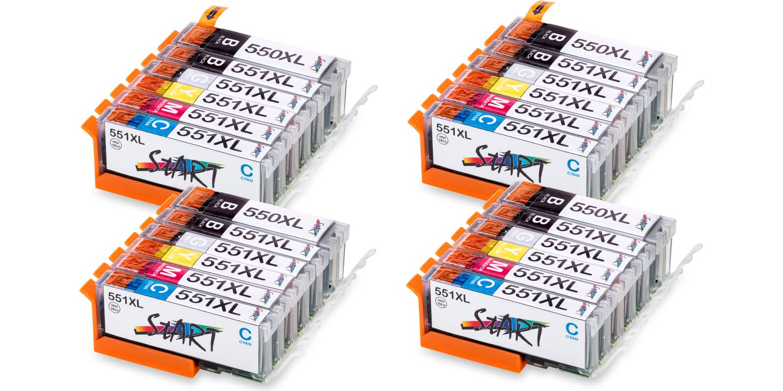 24 Compatible Ink Cartridges to Canon PGI-550 / CLI-551  (BK, PHBK, C, M, Y, GY) XL