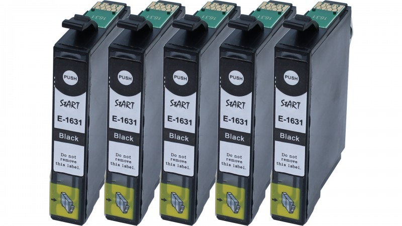 5 Compatible Ink Cartridges to Epson T1631 - T1634  (BK)