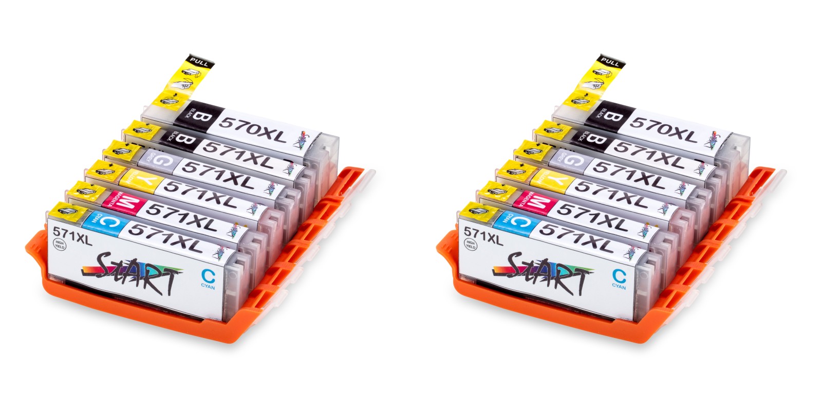 12 Compatible Ink Cartridges to Canon PGI-570 / CLI-571  (BK, PHBK, C, M, Y, GY) XL