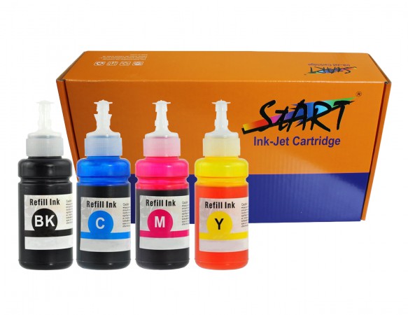 Start -  kompatible Nachflltinte 4x100ml Multipack fr Canon Pixma GI-490 (GI490 BK C M Y) Schwarz Cyan (Blau) Magenta (Rot) Gelb