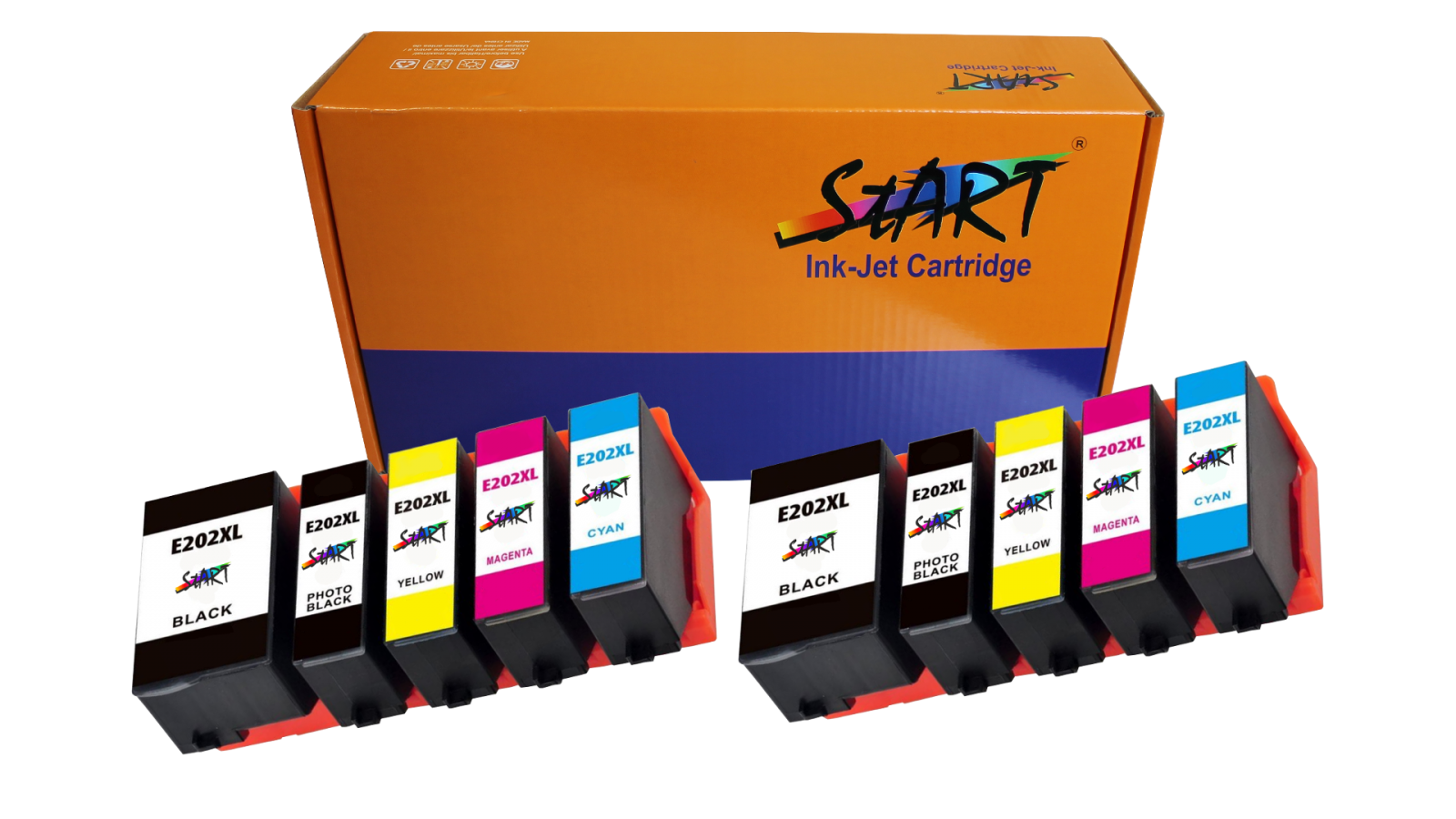 Start - 10 XL Ersatz CHIP Tintenpatronen kompatibel zu Epson 202BK (Schwarz)  202 phBK (Foto-Schwarz) 202C (Cyan) 202M (Magenta) 202Y (Gelb)